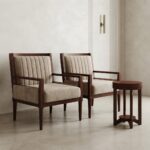 Wooden Frame Armchairs (Set of 2)